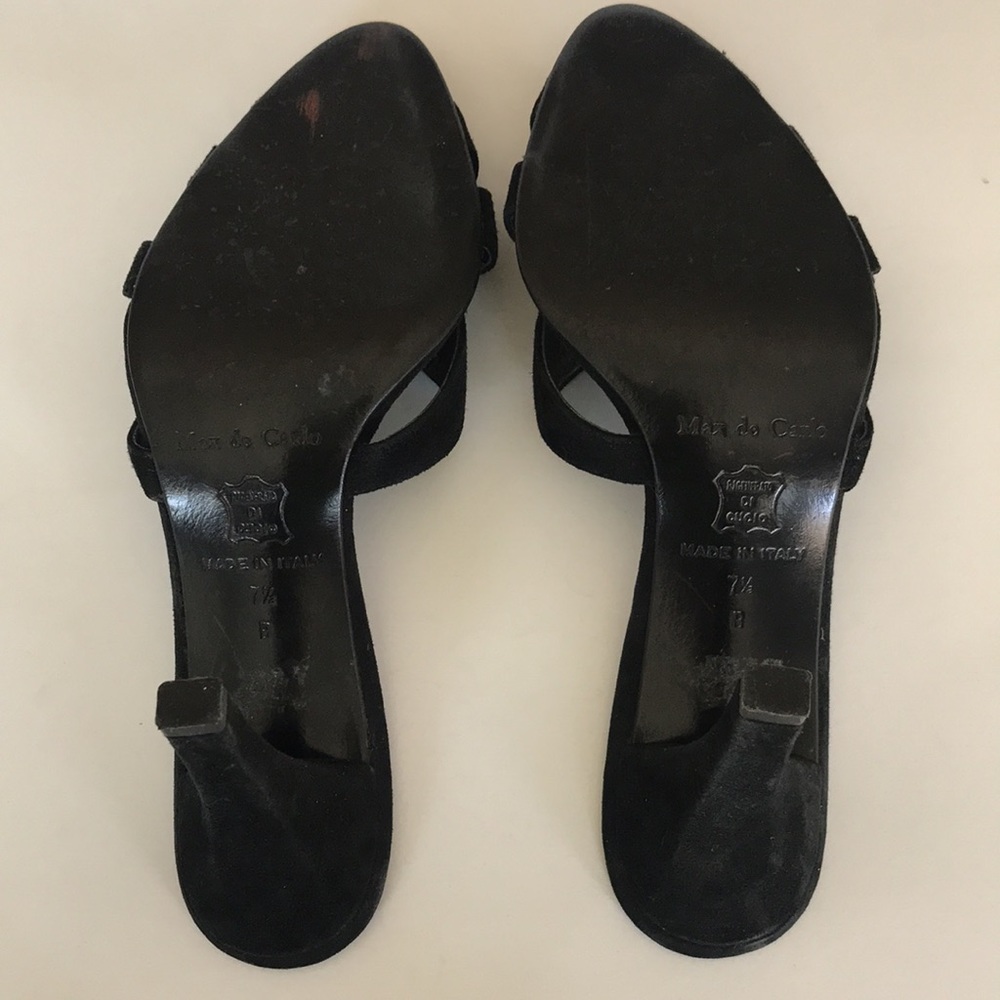 Black suede open toe heels - Picture 7 of 9